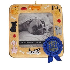 Hallmark Best in Show Puppy Dog Christmas Ornament Photo Holder Square Frame